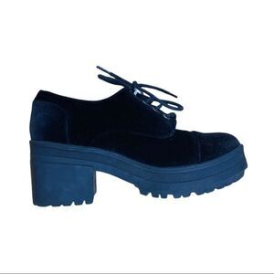 Y2K Sybilla Velour Mules Clogs Black Women's size 6